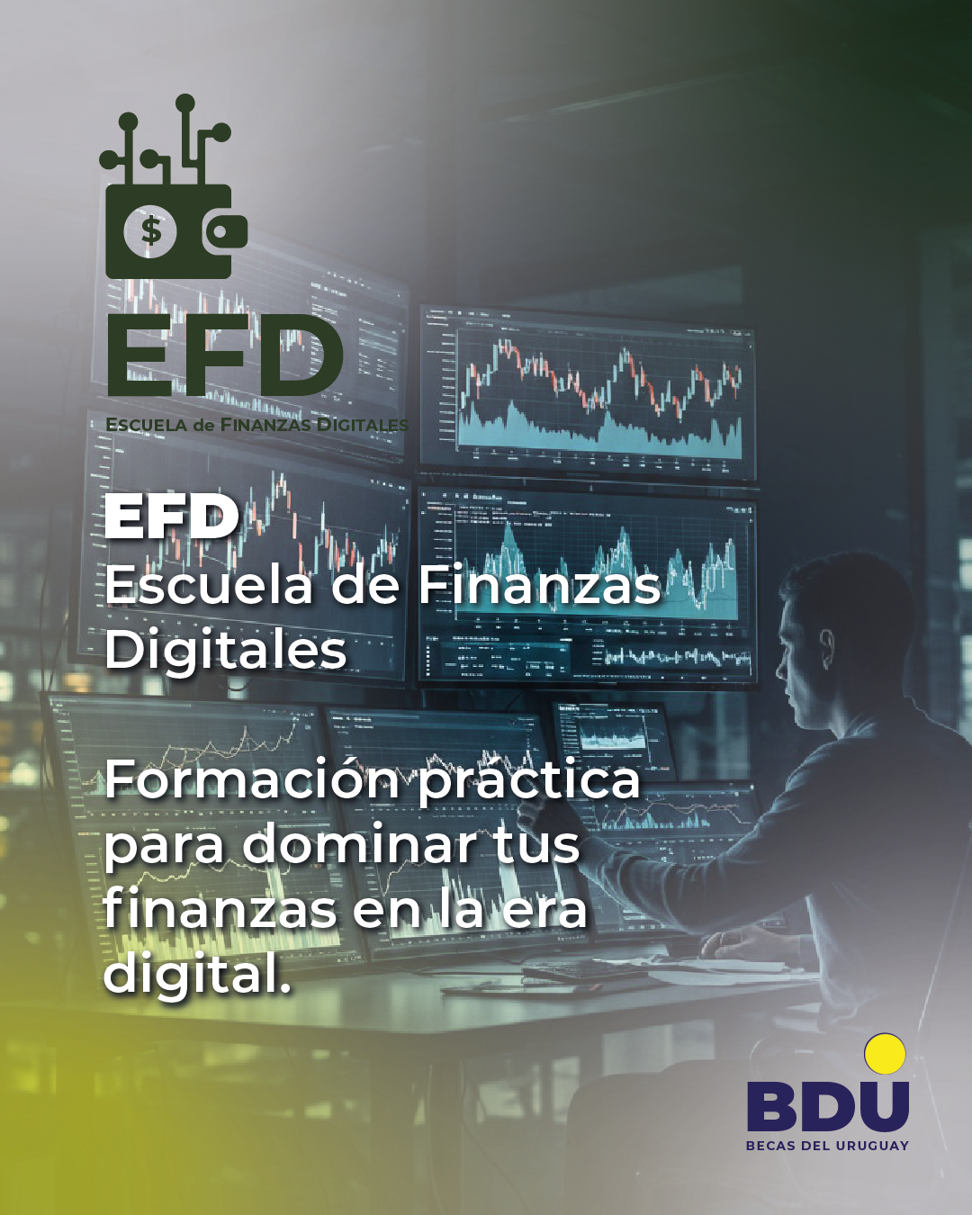 Logo de la alianza EFD Escuela de Economía Digital en Becas del Uruguay